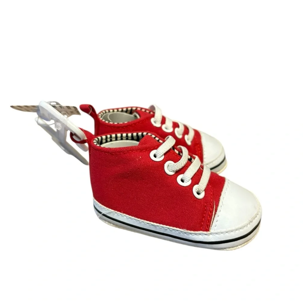 Rising Star Size 1 Baby Crib Shoes‎ Sneakers Red New